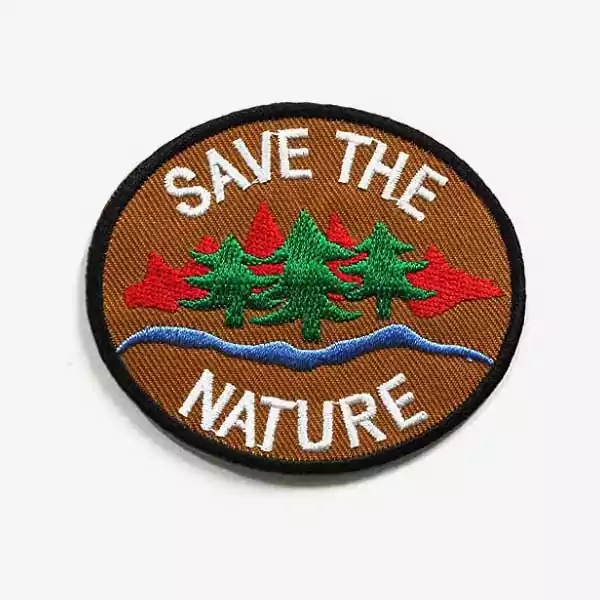 save the nature embroidered patch