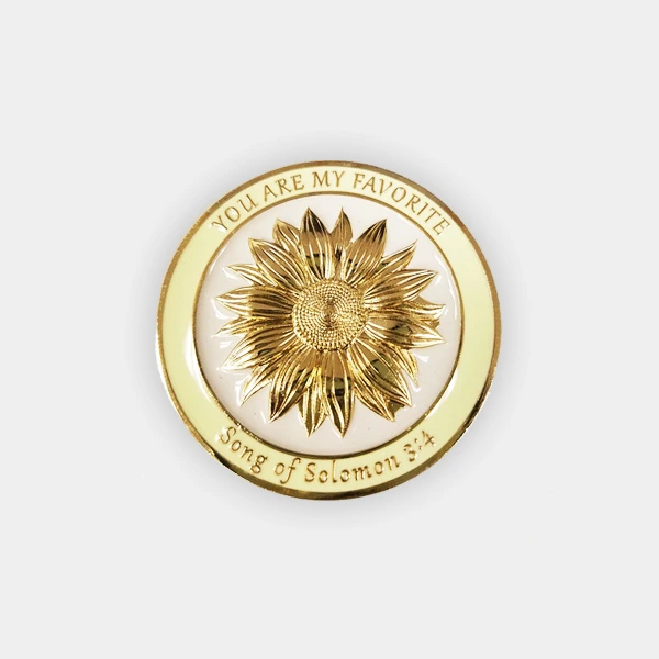 Golden Flower Metal Coin