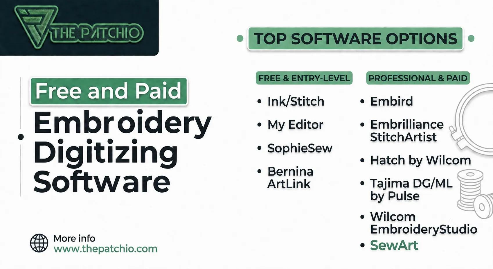 Free & Paid Embroidery digitizing software list