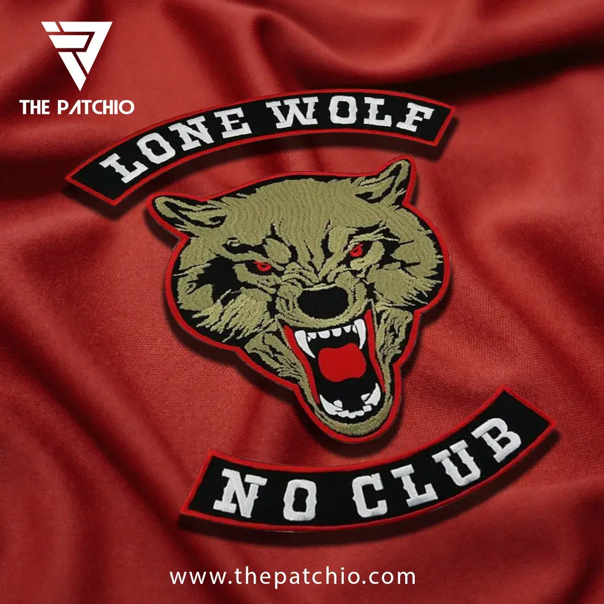 Lone wolf biker top rocker patch