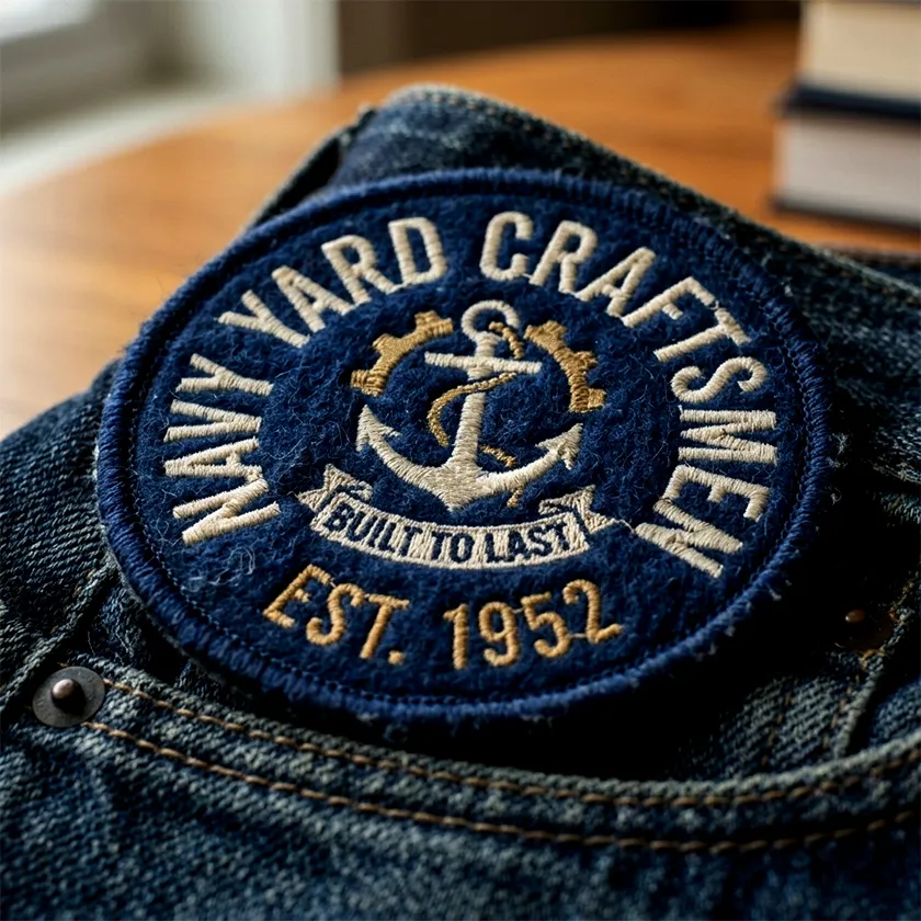 rounded felt patch embroidery