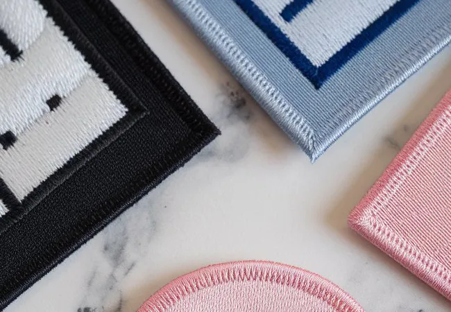 merrow embroidery border name patches