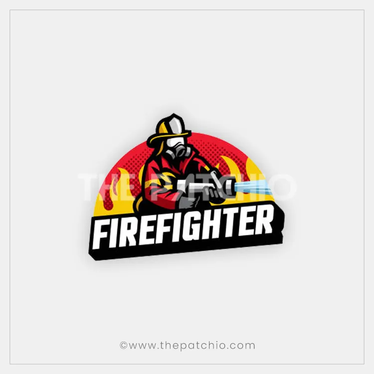 Fire Fighter Mascot Logo