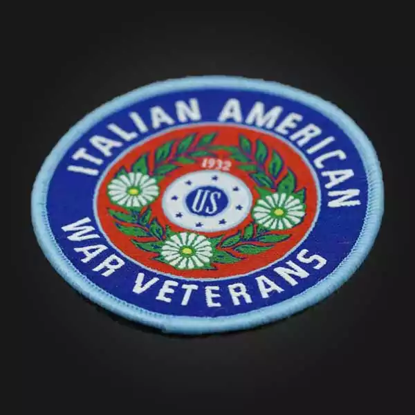 italian us war woven patch design