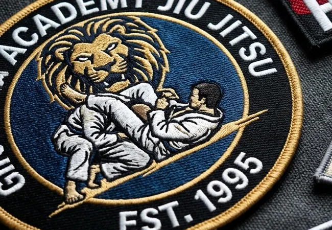 custom jiu jitsu embroidery patch