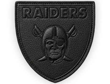 raiders black leather patch