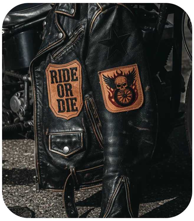 bikers club leather patches