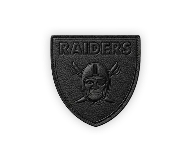 raiders black leather patch