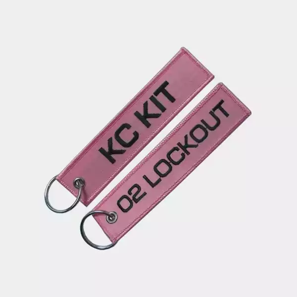 embriodery keychains in pink color