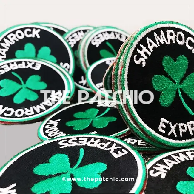 shamrock flower embroidery patch