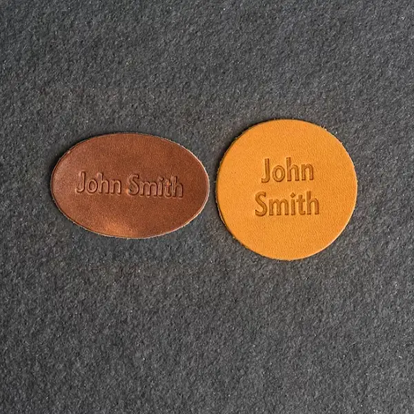 custom name leather patch samples