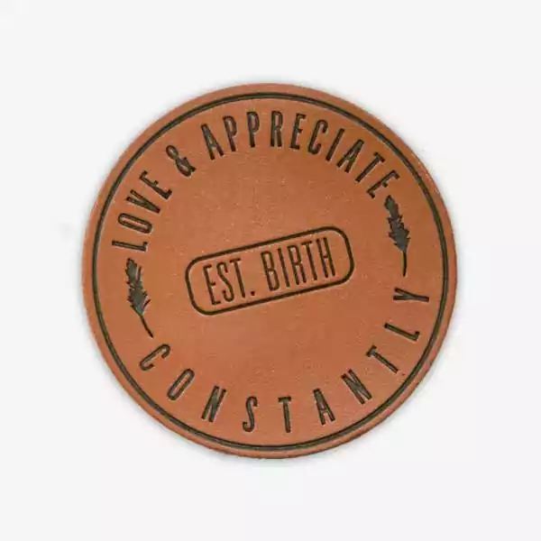 Rounded leather patches 